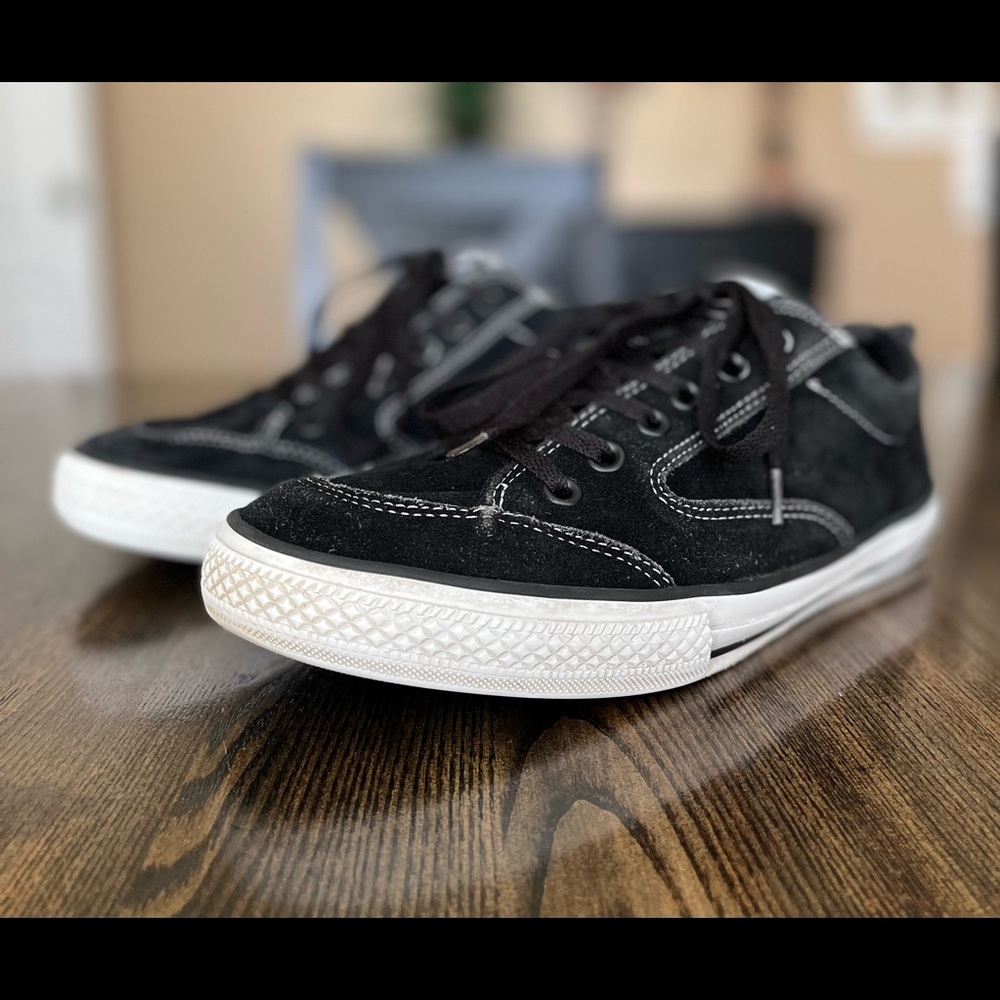 Converse Low Black Suede Shoes Mens Size 10
